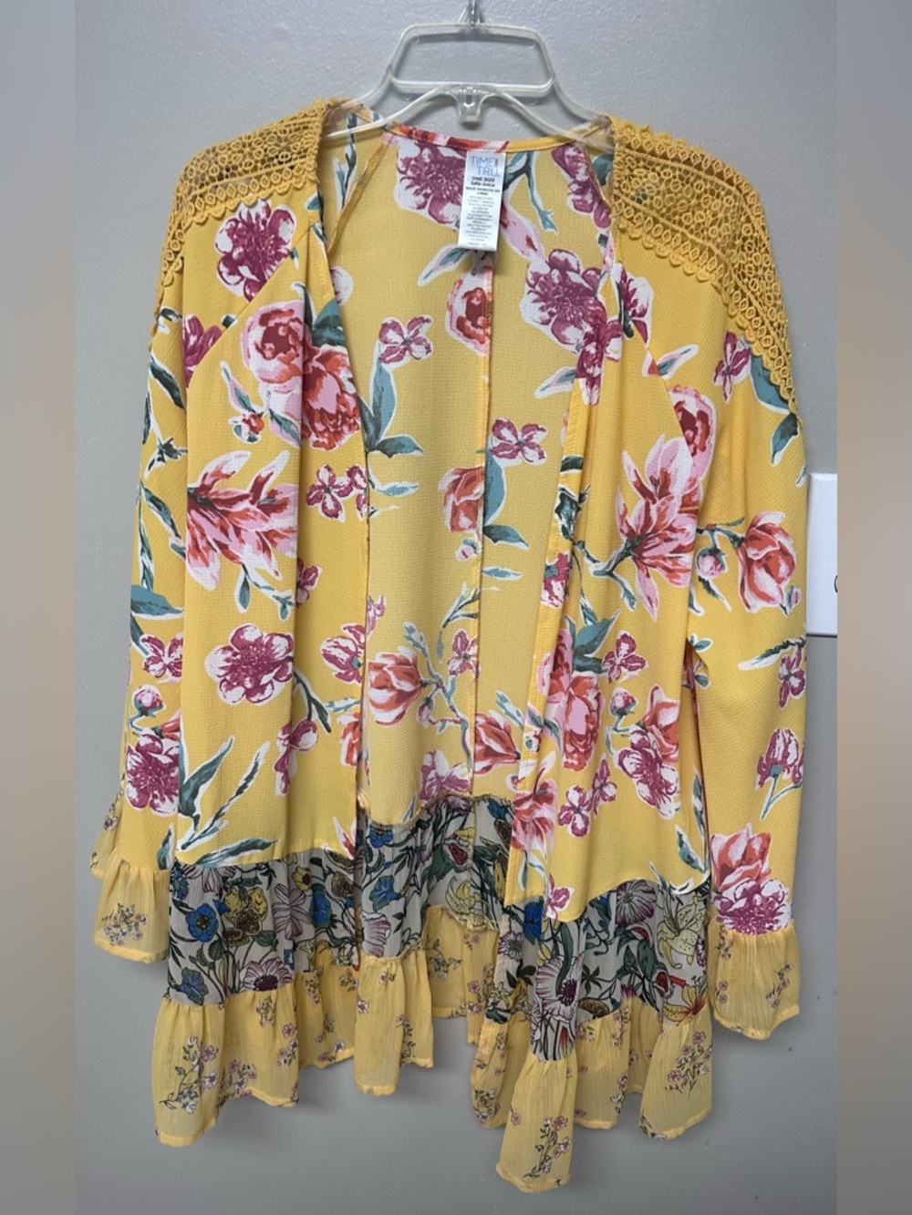 Women's Time and Tru Floral Open-Front Kimono - Picture 2 of 3